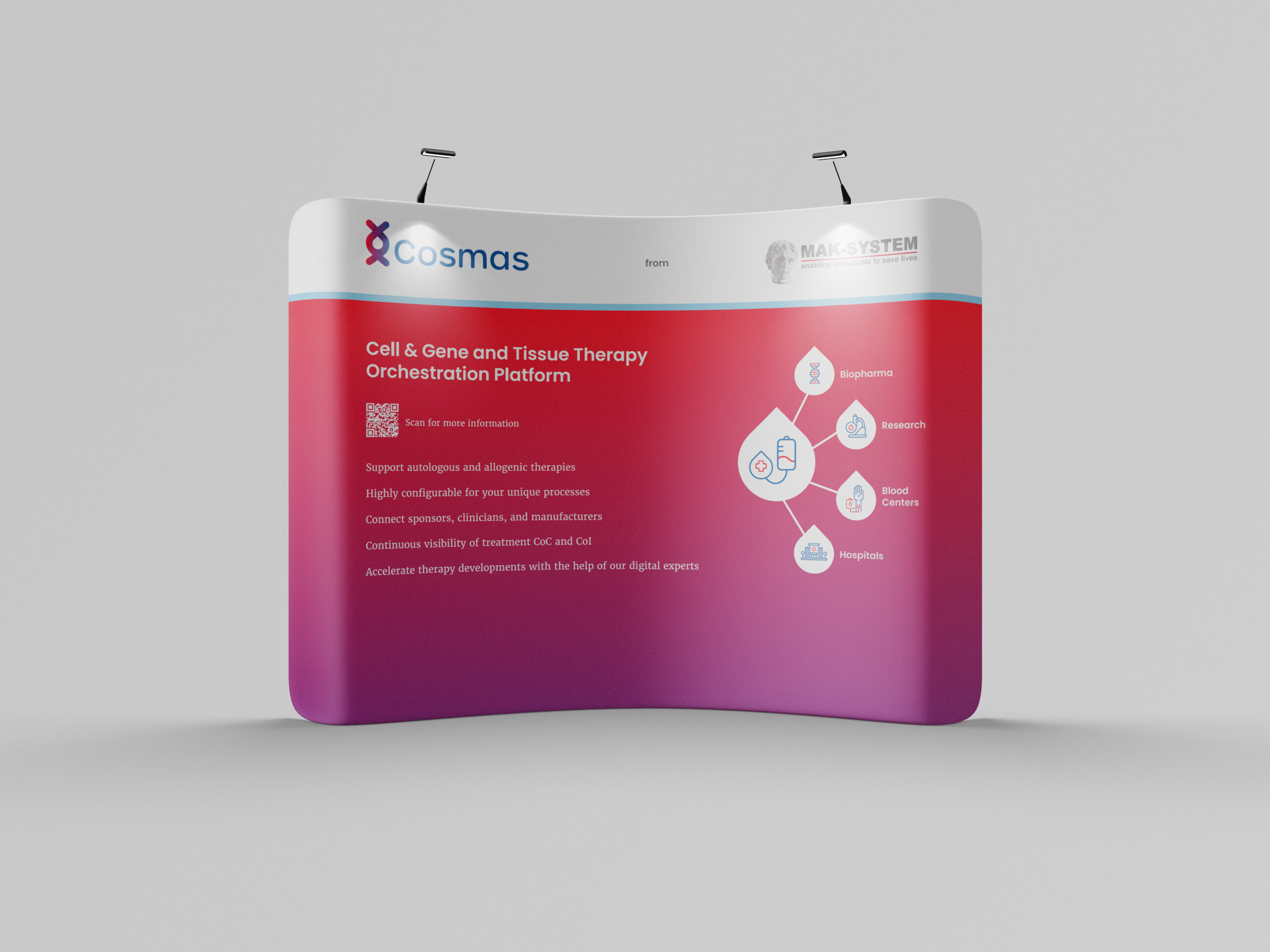 Cosmas curved banner MAK-System