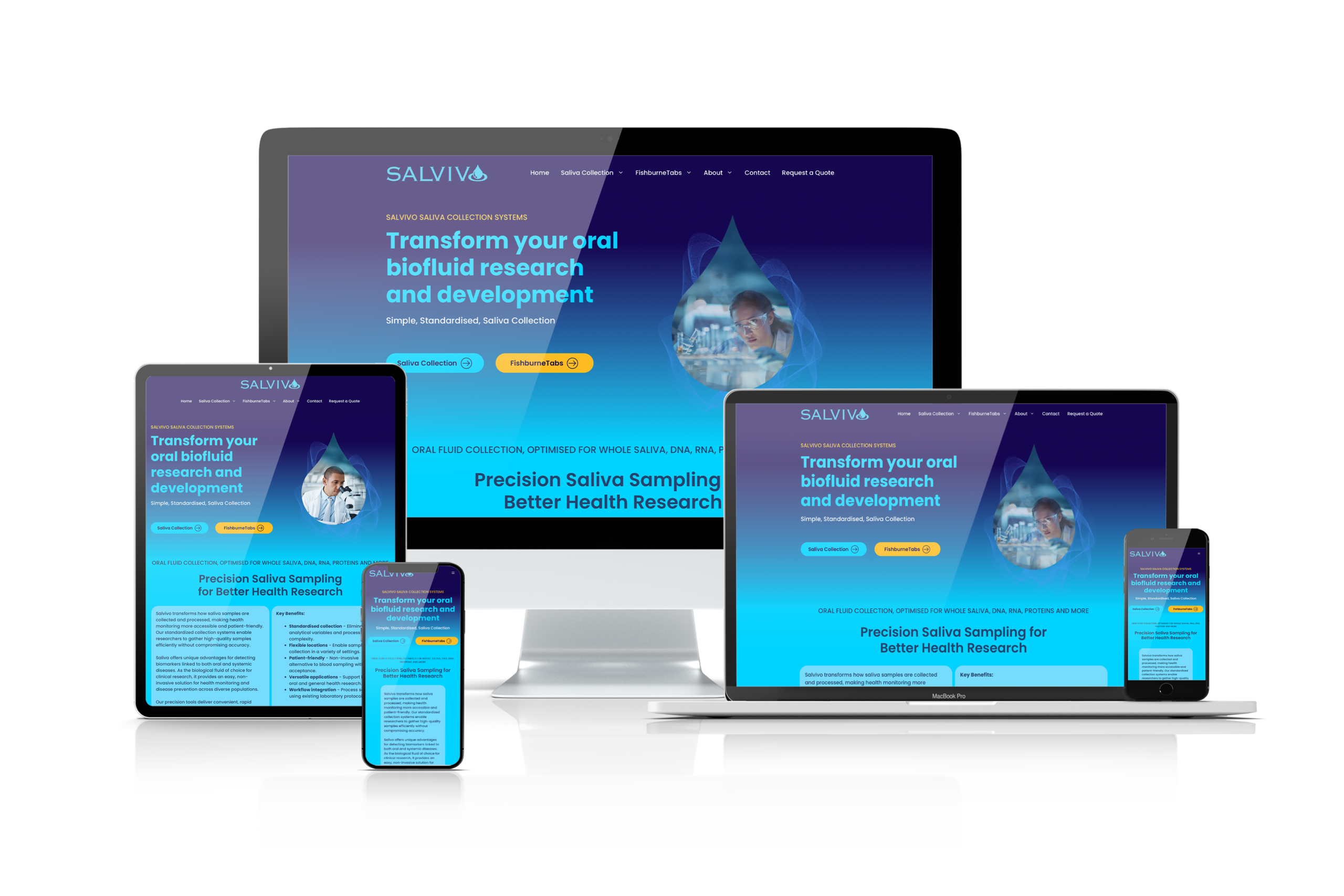 salvivo website device mock up